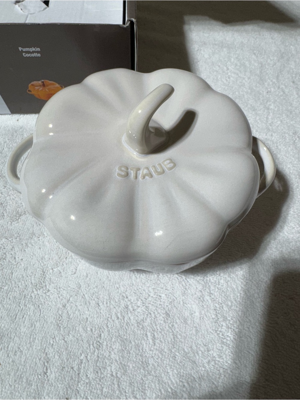 Staub Cream Pumpkin-Shaped Enameled Cast Iron Cocotte